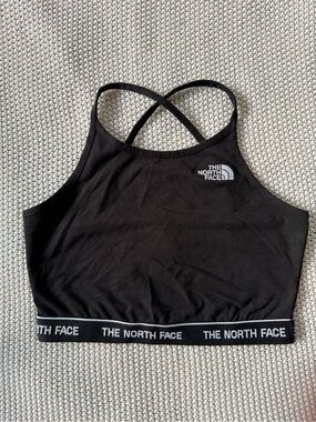 The North Face Black Cross-Back Logo Crop Sports Bra